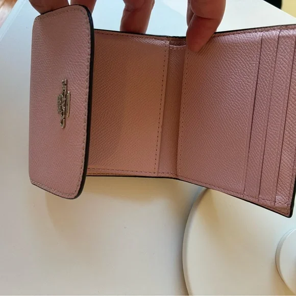 Coach Light Pink Pebbled Leather Compact Wallet - Picture 7 of 10